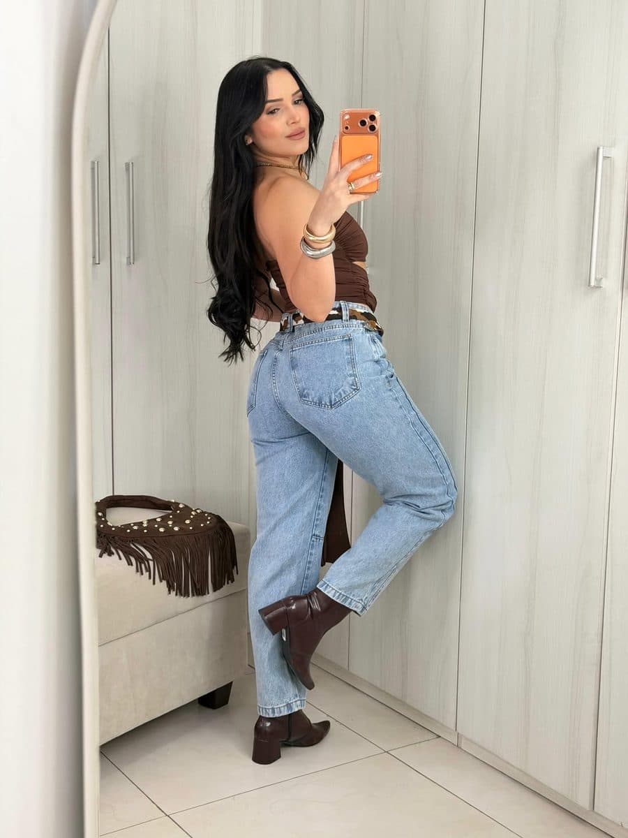 Calça Jeans Cargo Cherry