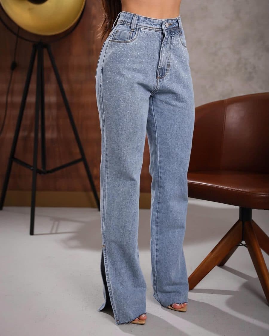 Calça Jeans Cargo Crystal