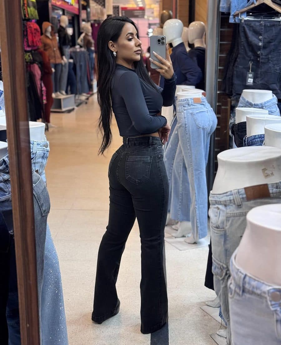 Calça Jeans Cargo Rose