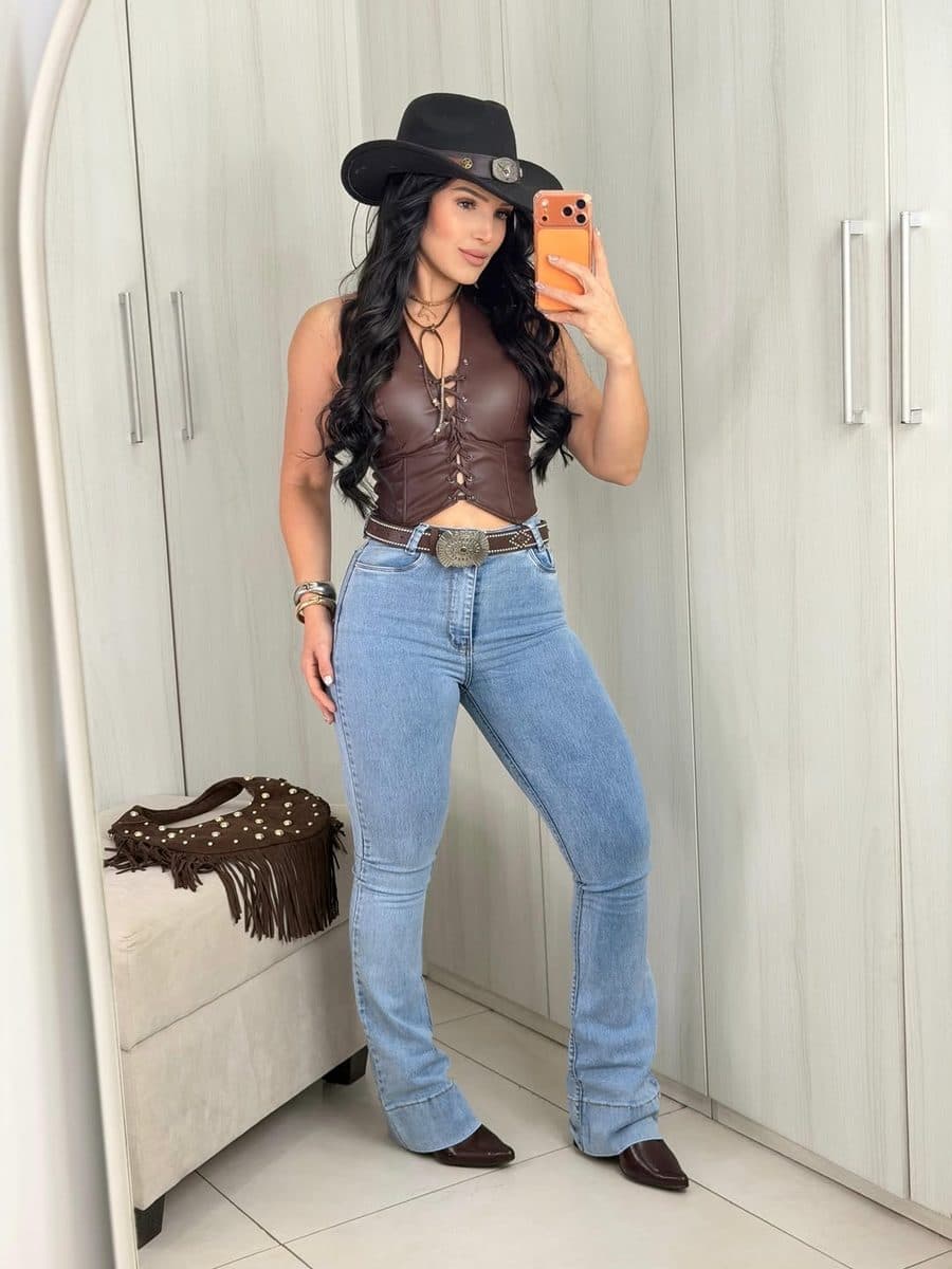 Calça Jeans Pantalona Amour