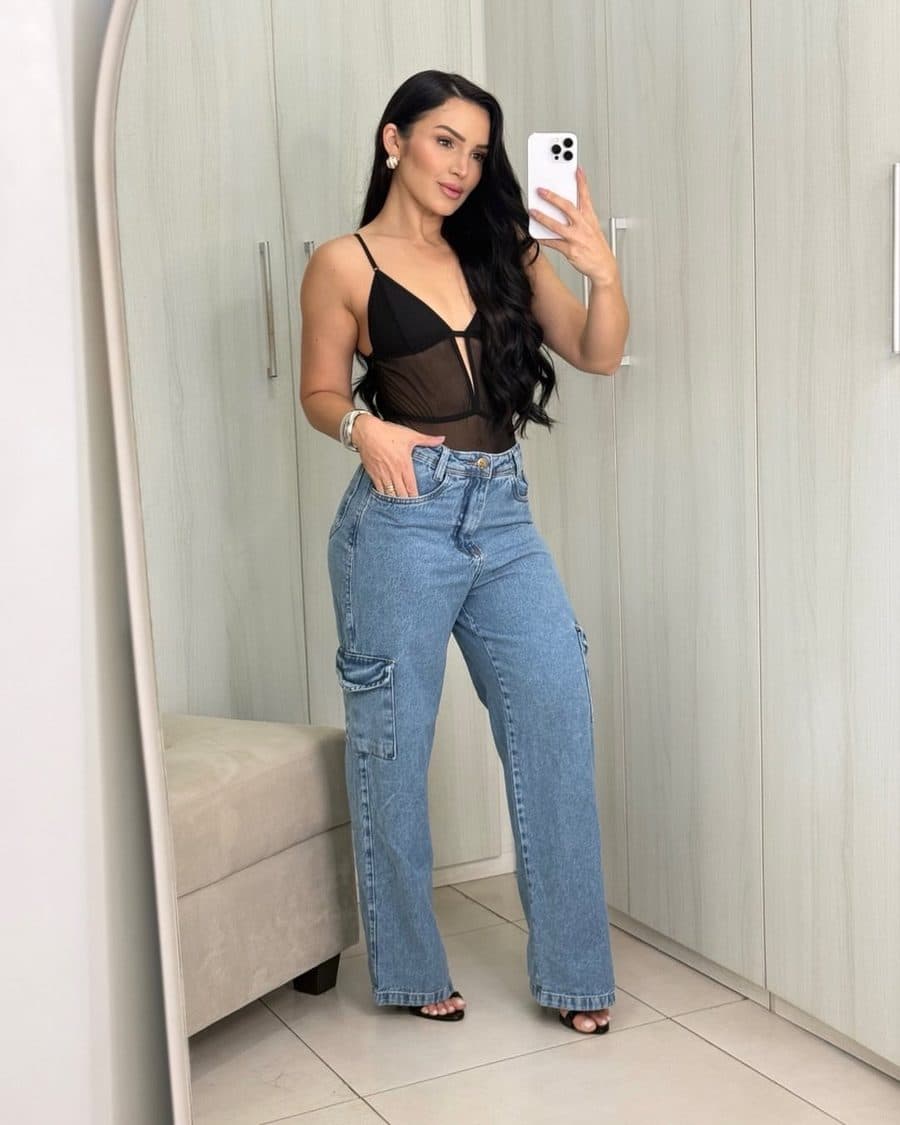 Calça Jeans Pantalona Crystal 3