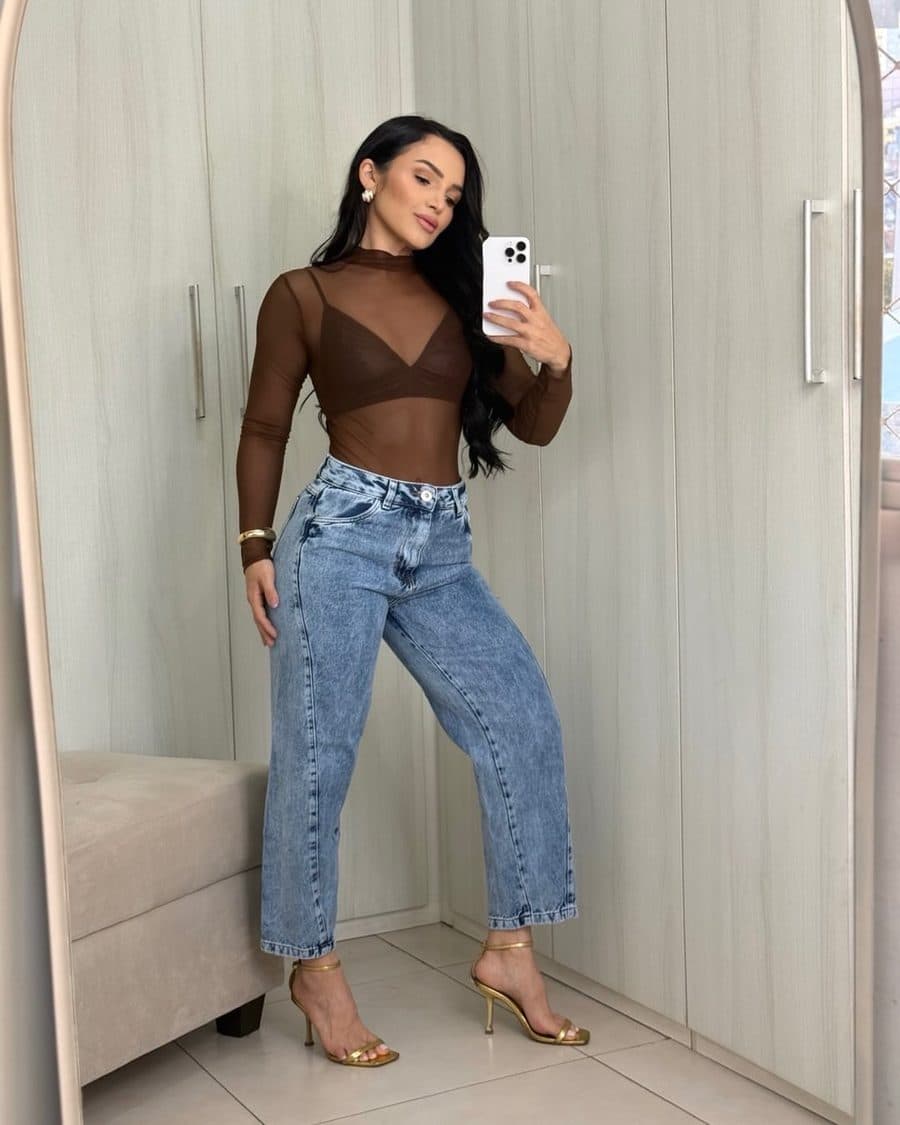 Calça Jeans Pantalona Mocha 3