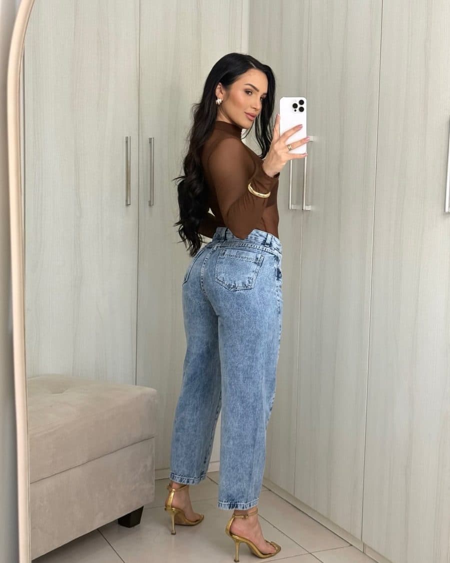 Calça Jeans Pantalona Mocha 4