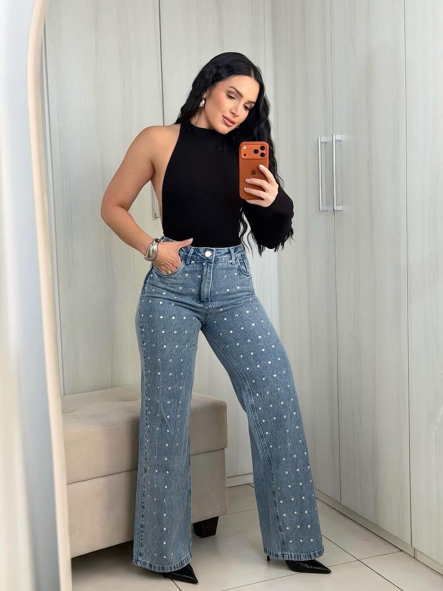 Calça Jeans Pantalona Spice
