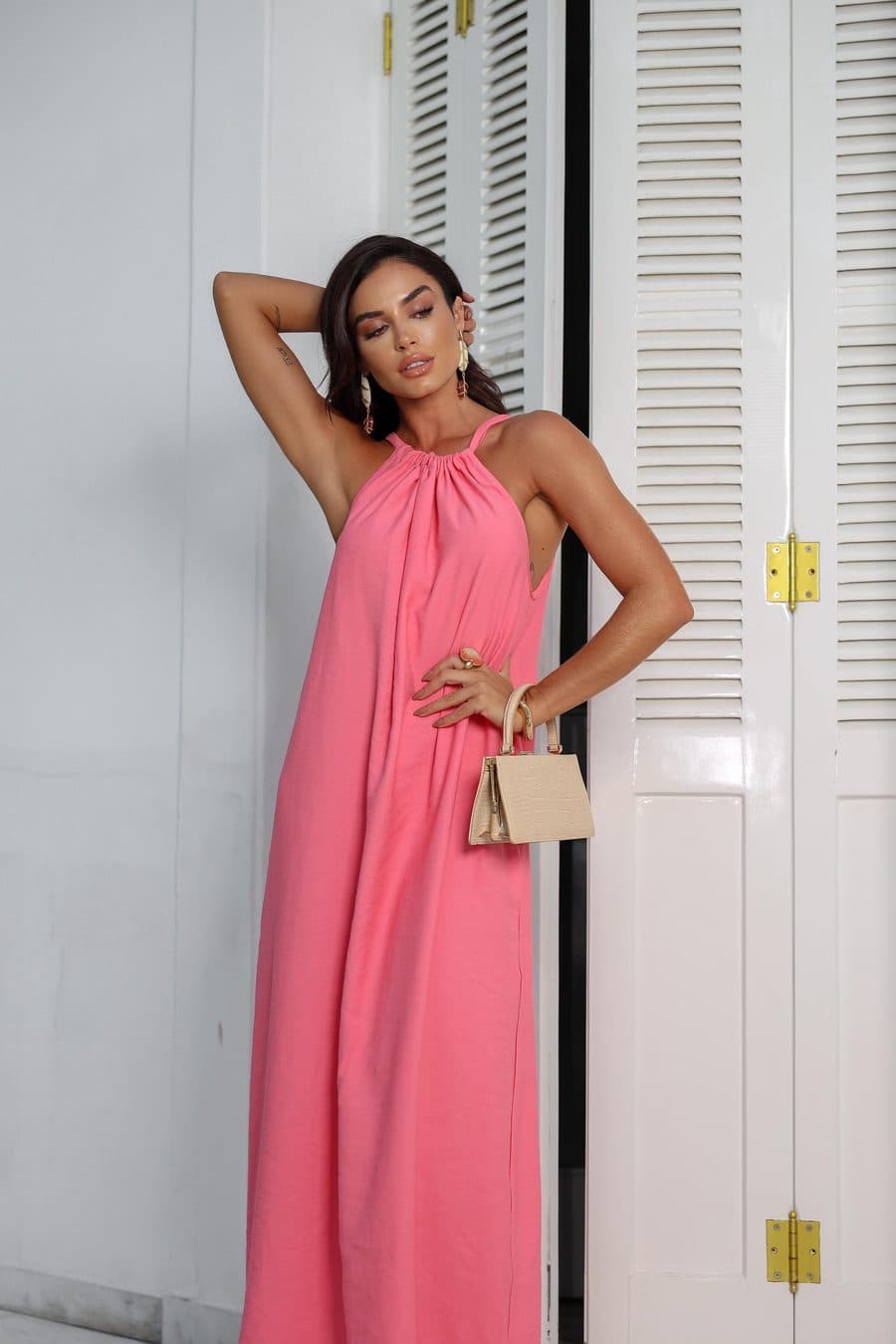 Vestido Florenza Longo Rosa Coral 3