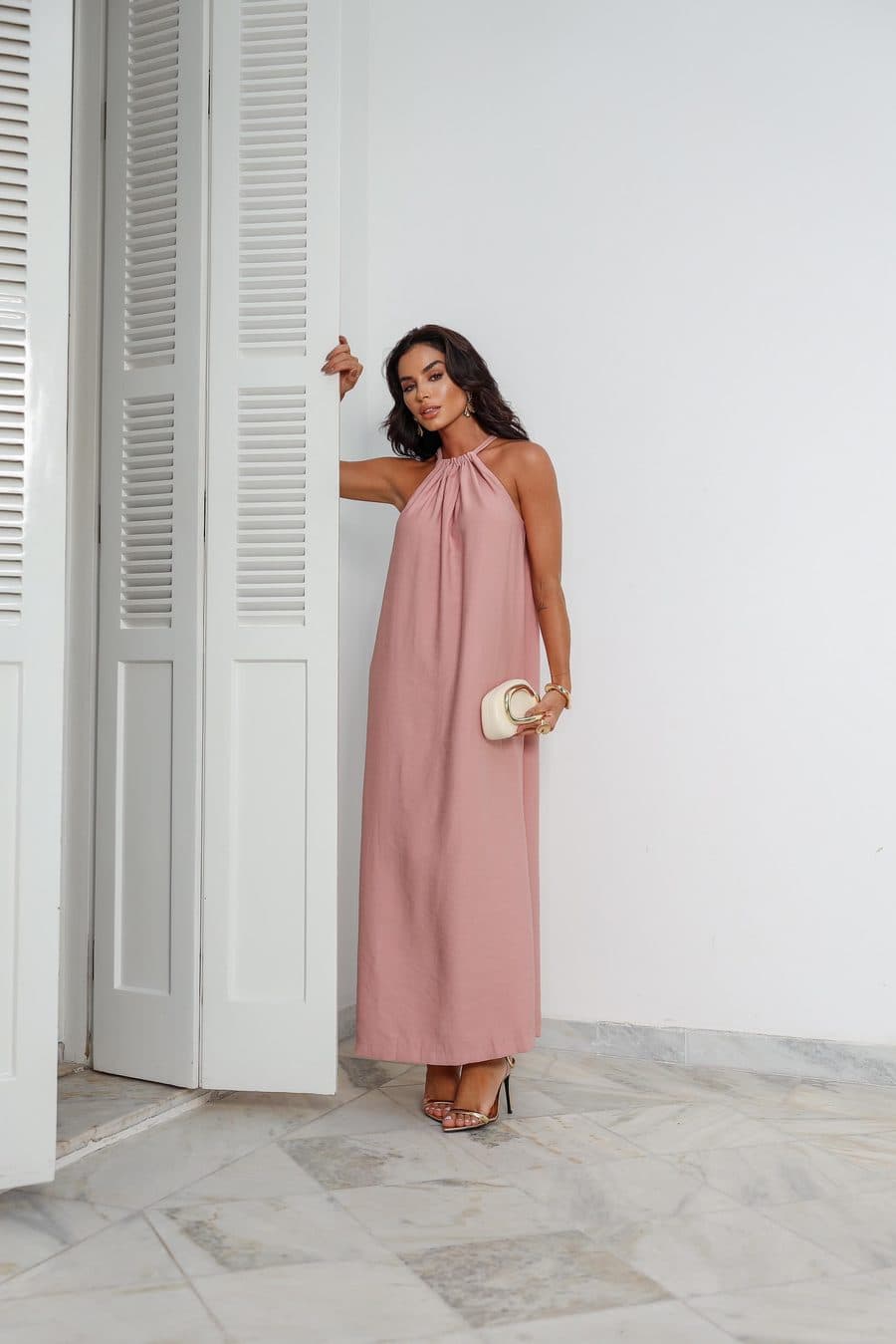 Vestido Florenza Longo Rosa Coral 4